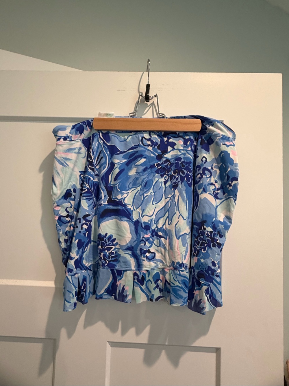 Lilly Pulitzer Blue Floral Off-Shoulder Blouse